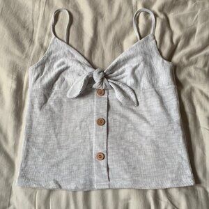 Grey & White Striped Tank Top